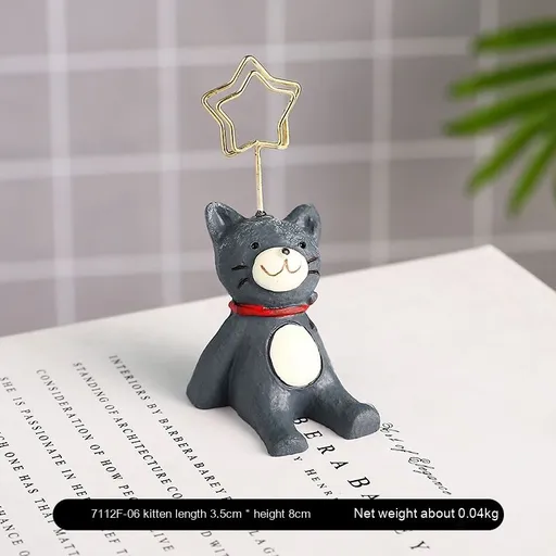4-Set of Picture Holder,Paper Clip Holder for Desk Cute Photo Holder Desk animal Stand Card Photo Holder,animal Reserved Number