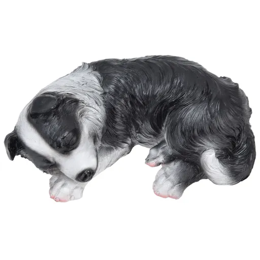 Dog Ornament Textured Exquisite Vivid Real Cute Dog Statue for Garden Lawn Desk Decoration