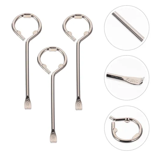 3Pcs Professional Iron Bucket Lid Opener Plated Silver for Industrial Paint Cans
