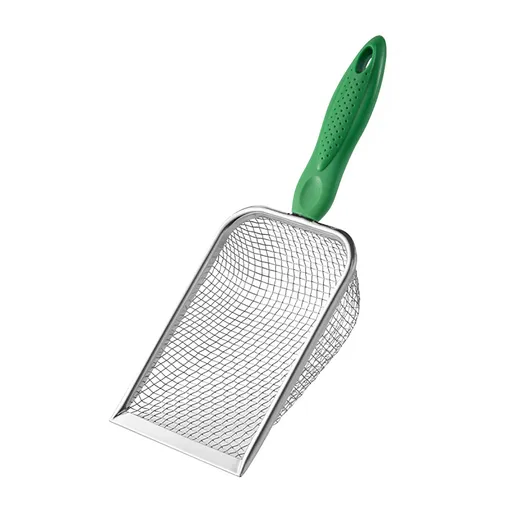 Beach Mesh Shovel for Shell Collecting, Kids Filter Sand Scooper for Picking Up Shells, Shark Tooth Sifter Dipper for Boys and Girls Green