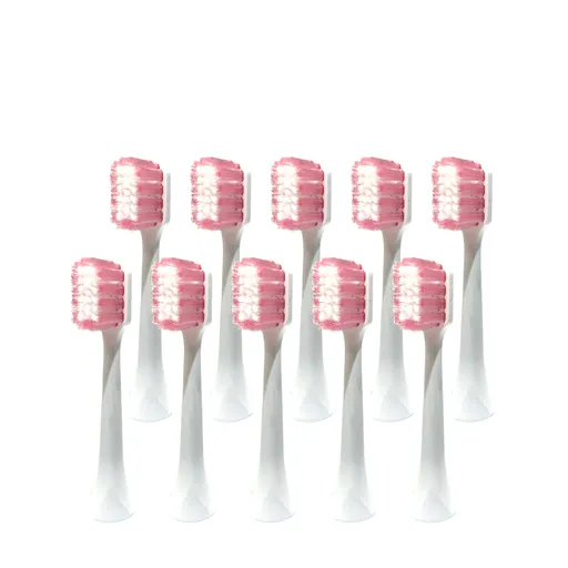 Electric Toothbrush Replacement Heads Soft and Hard Bristles 10 Piece Pink