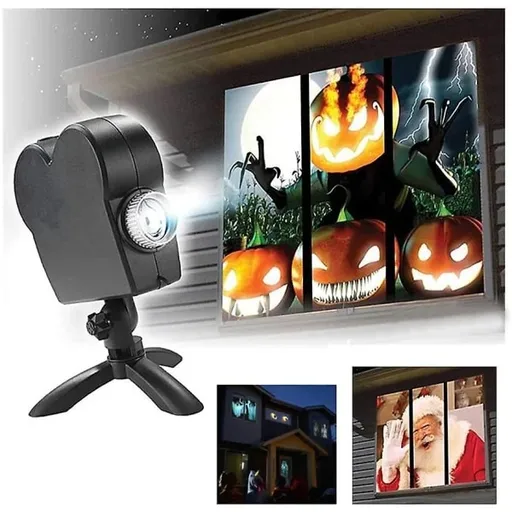 LED Hologram Projector Christmas and Halloween Indoor Outdoor Projection 12 Images