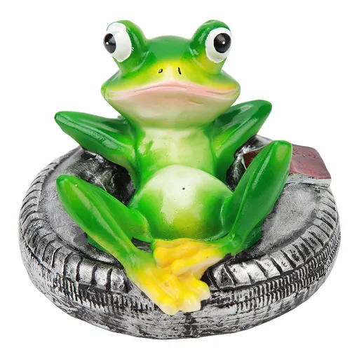 Frog Pond Ornaments Resin Colorfast Easy Float Garden Statue Lying On Tire