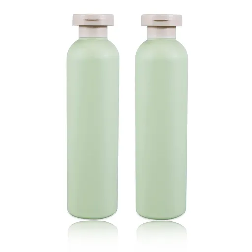 14oz Plastic Travel Shampoo Bottles, Refillable Flip Cap Squeeze Bottles for Toiletries (Blue and Green)