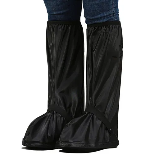 Black Waterproof Rain Boot Shoe Cover, Covers Rain Boot Foldable Non-Slip Protective Overshoes for Rainy Day, Hiking, Outdoor (1 Pair，M)