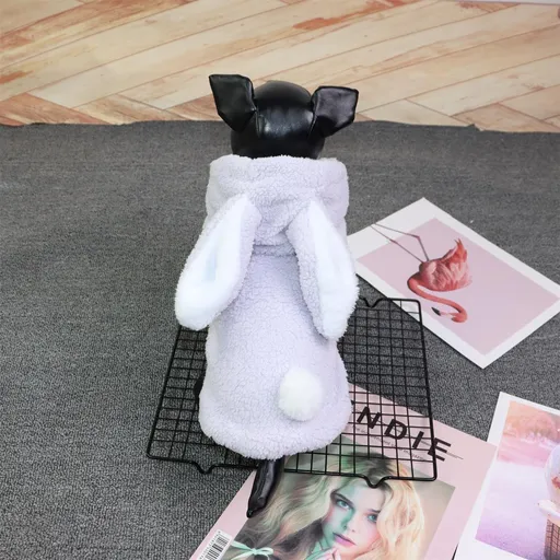 Qichong Pet Dog Clothes Two-legged Rabbit Autumn Winter White Rabbit Princess light purple L