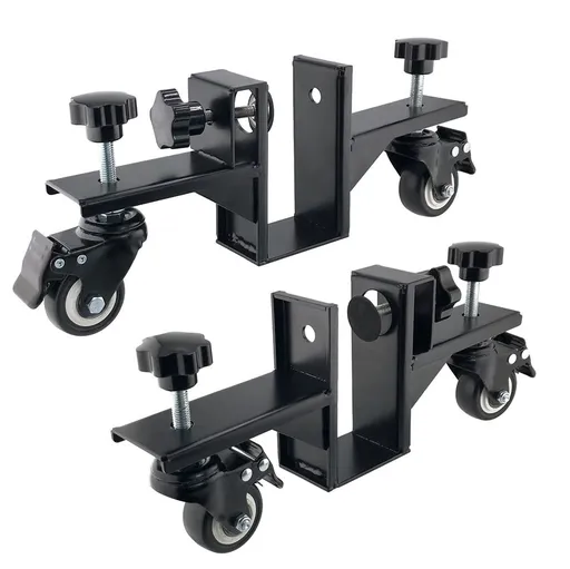 Adjustable Door Installation Roller Tool with 360° Swivel Brake Casters, U-Shaped Clamp for Heavy Wooden Door Lifting, Moving and Positioning During Indoor Setup (2PCS)