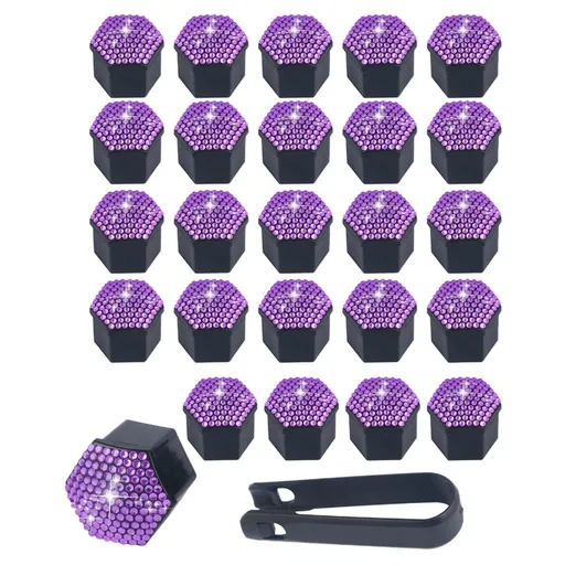 Diamond Studded Tire Nut Cover Decorative Wheel Hub Screw Cap Scratch Proof Wear Resistant Screw Protection Automotive Accessories for Car Personalization