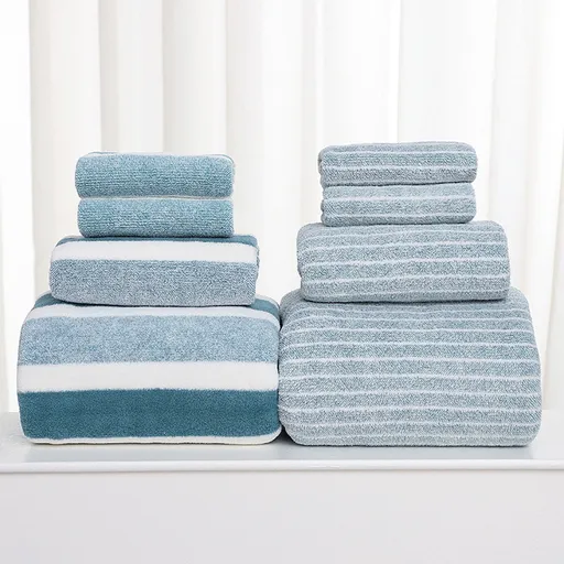 Clearance 8 Pack Plush Absorbent 100% Cotton Bath Towel Set, 2 Bath Towels 4 Hand Towels 2 Washcloths, Luxury 8 Piece Towel Set for Bathroom SPA Gym, Family Bath Towel Set Green