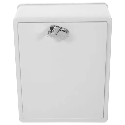 White Box with Space-Saving Design and Secure Lock for Convenient Storage