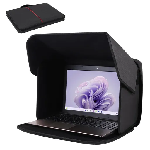 16in Laptop Sun Shade,Laptop Sun Glare Shield Privacy Cover for Working Outside Lightweight Computer Privacy Hood Foldable and Portable Shield Cover Computer Hood Outside Glare(black)