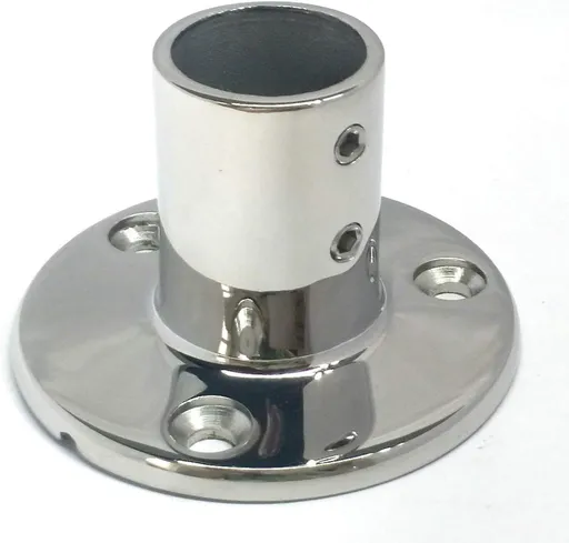 Stainless Steel Boat Round Base Handrail Fittings 90 Degree 1"