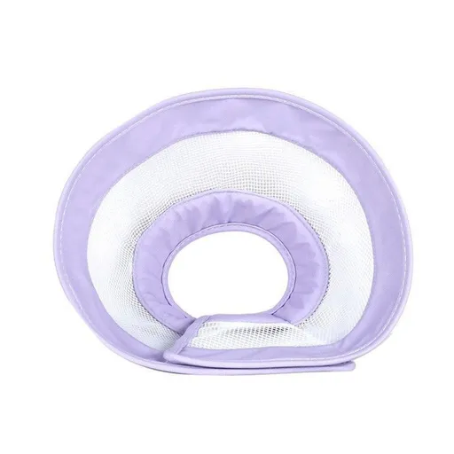 Cat Recovery Protective Cone Collar After Surgery-Soft Adjustable Waterproof Lightweight Elizabethan Collar to Prevent Cats from Touching Stitches, Wounds and Rashes (Light Purple, M)