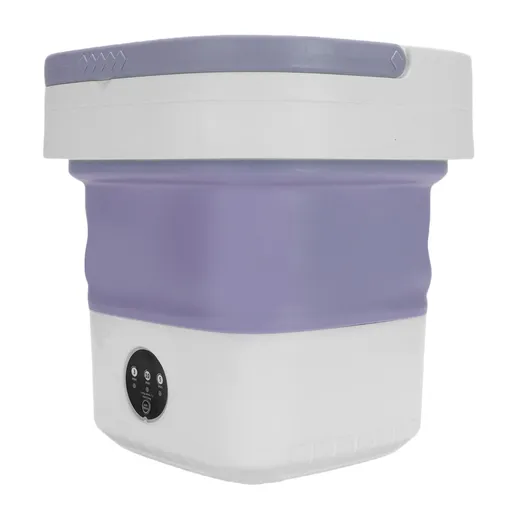 Portable Mini Washing Machine Small Clothes Foldable Laundry Machine with 3 Cleaning Modes for Hotel Home Apartment Purple