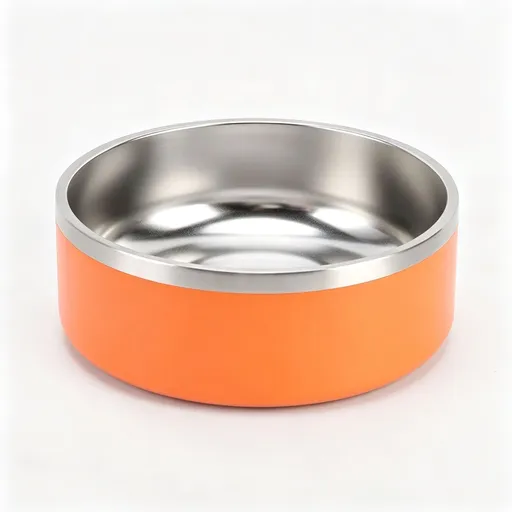 32oz 304 Stainless Steel Cat Dog Bowl | Double Thick Pet Water Bowl | Skid Resistant Base | Orange | for Small Dogs & Cats | Christmas Vibrant Small Dish