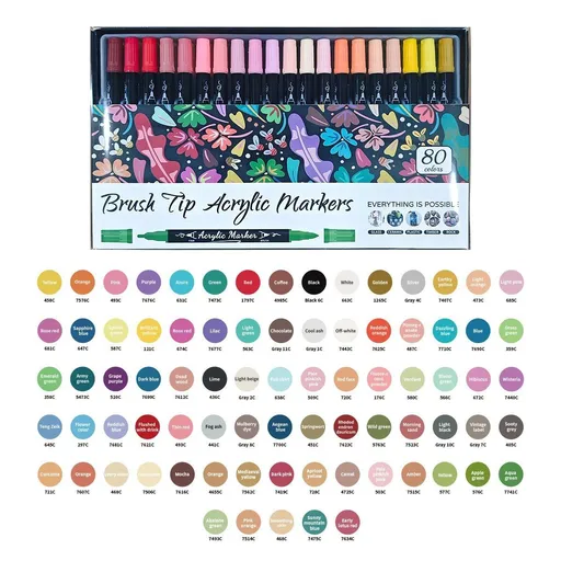 12/24/36/48/80/100/120/168colors Double-Headed Art Markers Sketching Pens Chisel Tip Markers present - Multi-color - Size 120 colors