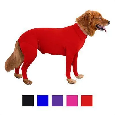 Shine Dog Cat Four Leg Clothes Polyester Four-leg stretch sexy pure red 2XL (chest circumference 76 back length 68cm)