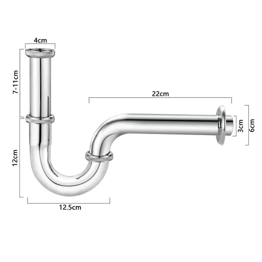 Stainless Steel 1/4' X 32Mm Waste Drain Valve Siphon Syphon for Faucet Sink