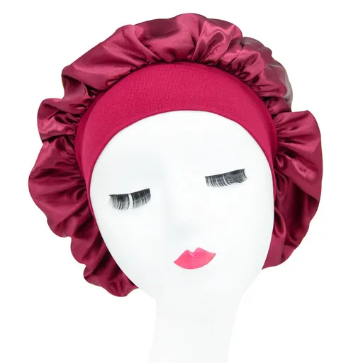 2Pcs Satin Bonnet Silk Bonnet, Hair Bonnet for Sleeping, Elastic Wide Band Silk Sleep Cap, Shower Cap Soft and Breathable