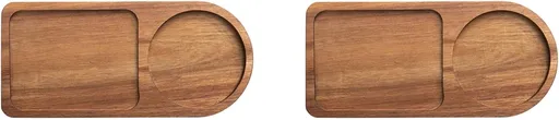 Guihydur 2 x coffee set, wooden, tray for serving food, coffee, tea set, table decoration, accessories C