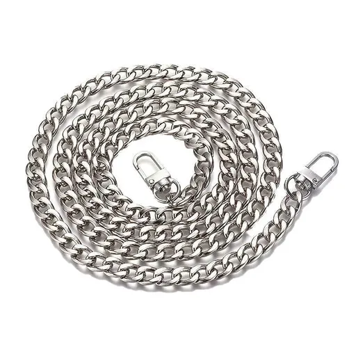 120cm Metal Handbag Shoulder Strap Bag Purse Chain Smooth Replacement Crossbody - Silver