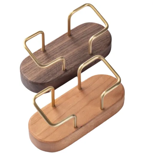 wood Business Card Holder for Desk, Wooden Creative Business Card Display for Desk, Tabletop (Walnut 2pack)