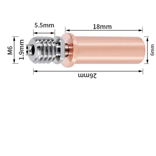 Quality V5 Bimetal Throat Titanium Alloy Copper Throats V5 Bimetal Heatbreak for Hotend Extruder (V5 Bimetal Throat)