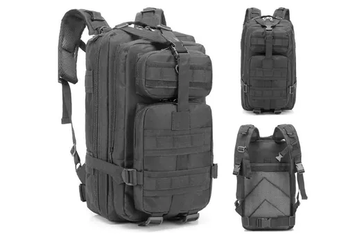 30L Military Backpack Tactical Hiking Camping Bag Rucksack for Outdoor Trek Travel -Black