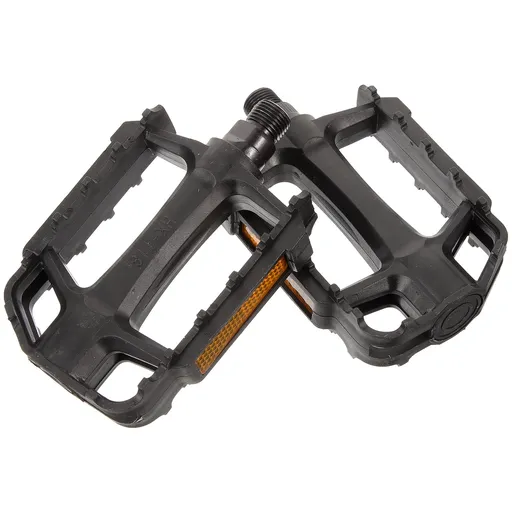 2Pcs Flat Bike Pedals Carbon Steel Replacement for Road and Mountain Bikes Black
