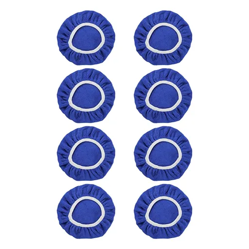 Cleaning Brush , 8Pack Car Polisher Pad Bonnet (5 to 6 Inches) Soft Microfiber Polishing Bonnet Buffing Pad Cover Blue