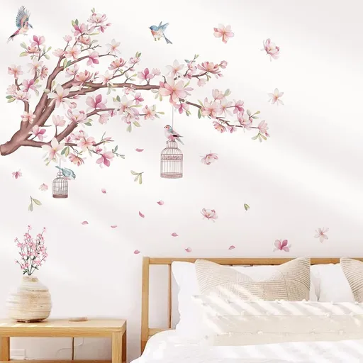 Wall sticker - living room decoration wall - Wall decoration - for living room bedroom - 30*60cm - Branch Birds Flowers Wall sticker - PVC - colorful