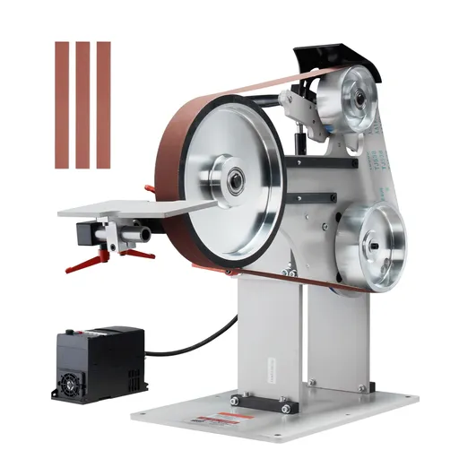 Belt Grinder Sander 72 x 2-Inch Belt Polisher with VFD 3 Grinding Moulds