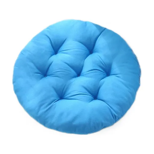 Round Corduroy Bar Stool Cushion, Soft Indoor Chair Pad, Comfortable Seat Cushion for Home, Office and Floor Use, Blue
