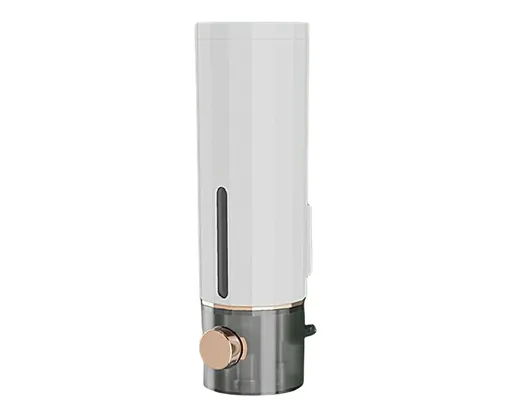 Soap Dispenser Wall Mounted Punch-free Visible Window Press Type Large Capacity Shampoo Conditioner Shower Gel Container for Bathroom-White