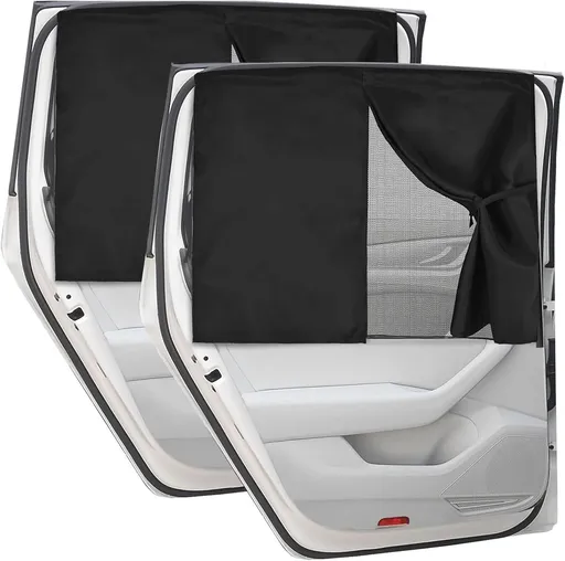 2 pieces - 71*47 cm - car sunshades - universal magnetic car sunshades - for windows - double-layer car sunshade covers - blackout car curtains - for privacy - blocking UV radiation and heat - with 10 magnets - black