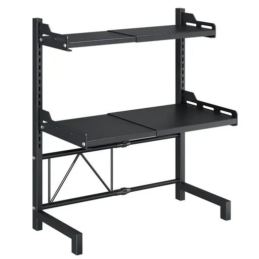 2/3Tier Microwave Oven Stand Rack Shelf Condiment Kitchen Holder Cabinet Storage - Black 3-Layer