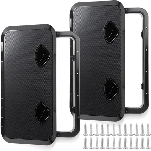 2 Pcs Marine Boat Deck Hatch Boat Access Hatch & Lid, 180 Hinge Strong Recessed Handle for Marine Yacht Rv Truck Vent Accessories, Easy to Install
