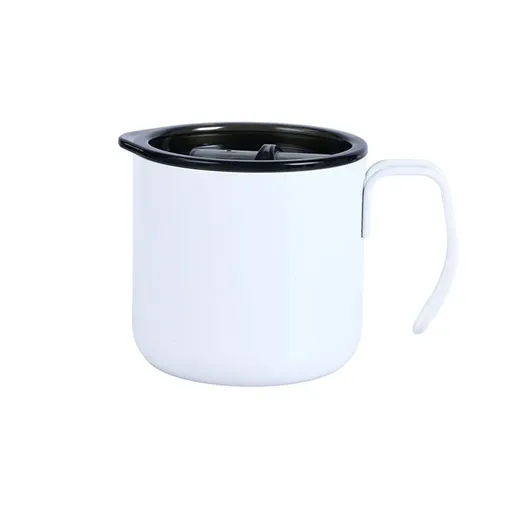 Vacuum Coffee Cup 320ml Stainless Steel Double Layer Insulated Mug for Travel - White