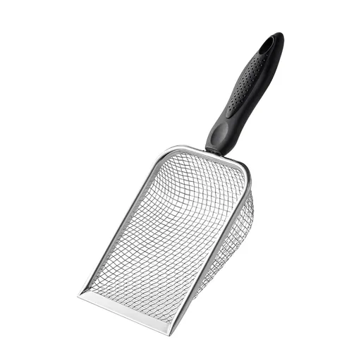 Beach Mesh Shovel for Shell Collecting, Kids Filter Sand Scooper for Picking Up Shells, Shark Tooth Sifter Dipper for Boys and Girls Black