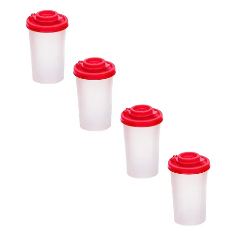 4 Pieces Salt And Pepper Shakers Moisture Proof, Plastic Salt Shakers, Salt Shaker To Go Camping Picnic Outdoors Kitchen Lunch Boxes, Red