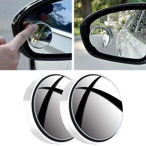 2 Pieces Suction Cup Car Convex Blind Spot Mirror,Blind Spot Mirror, 360° Wide Angle Side Rear View Mirror, Reversing, White