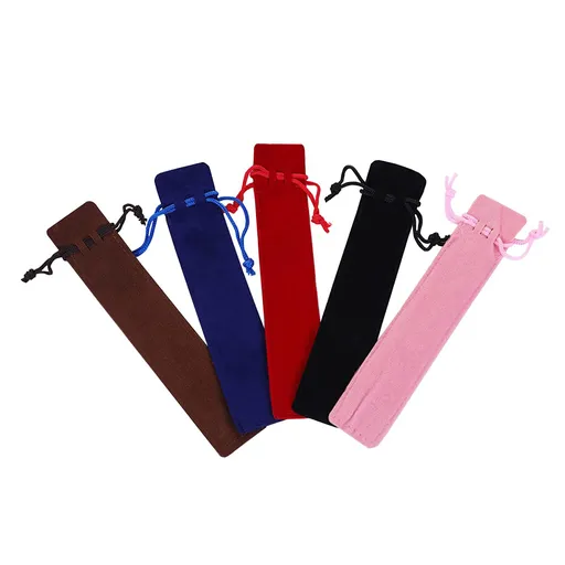 20pcs Velvet Drawstring Pen Pouch,Velvet Pen Pouch Case Pencil Bag Pen Bag/Holder Stationery bag with large capacity(Multicolor)