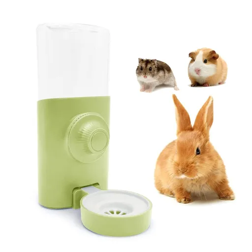 Rabbit Water Bottle, 600ml/21oz Hanging Water Dispenser Feeder Cage Crate Hutch Bunny Puppy Cat Chinchilla(Green)