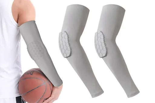 2 Pcs Tennis Elbow Compression Support Sleeve for Golfers Elbow relaxation Workout Weightlifting Elbow Brace with Honeycomb Lining -Light Gray / 2XL
