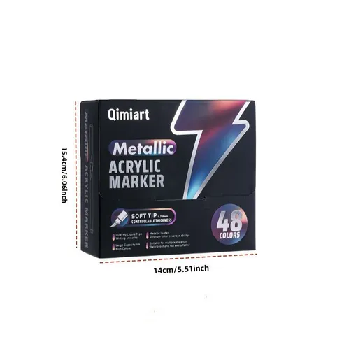 Metallic Acrylic Markers 48 Colors Soft Tip Markers Art Supplies Arts And - Multi-color - Size 48 Colors