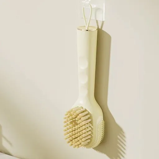 Refillable Liquid Shoe Brush, Soft-Bristle Press-Discharge Laundry Brush for Cleaning Shoes and Clothes—Yellow