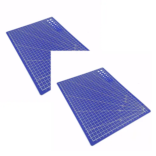2 Pieces Self Healing Sewing Mat, Double Sided Rotary Cutting Board for Sewing Crafts Quilting Scrapbooking and Fabric Projects, Blue, 21 x 14.5 cm