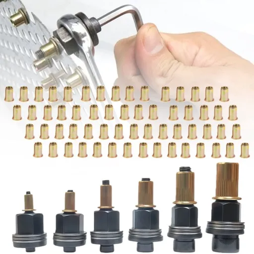 Multipurpose Carbon Steel Rivet Nut Set 66Pcs 3mm To 10mm Fasteners Easy to Use for Secure Assembly In Various Setting