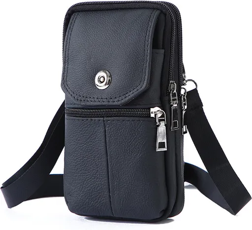 Belt Bag - with Shoulder Strap - Standing Belt Bag - Leather - Men - Belt Bag - Neck Bag - Belt Pouch - Men's Phone Bag - Men's Shoulder Bag - Gift - 19*10*4cm - Shoulder Bag - Wallet - Cell Phone Pouch - Bag