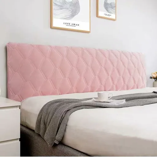 Headboard Cover 160, Headboard Cover Protector With Stretch Side, Dustproof Washable Headboard Cover (Color : Pink,
